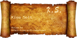 Kiss Solt névjegykártya
